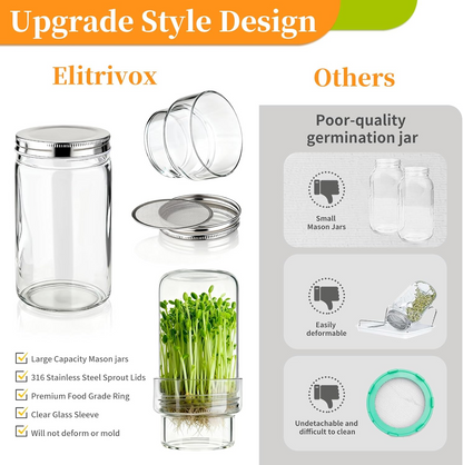 Updated Sprouting Kit - Sprouting Jar Kits