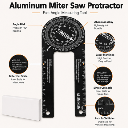 🔥 Limited-time 50% off – Aluminum miter saw protractor