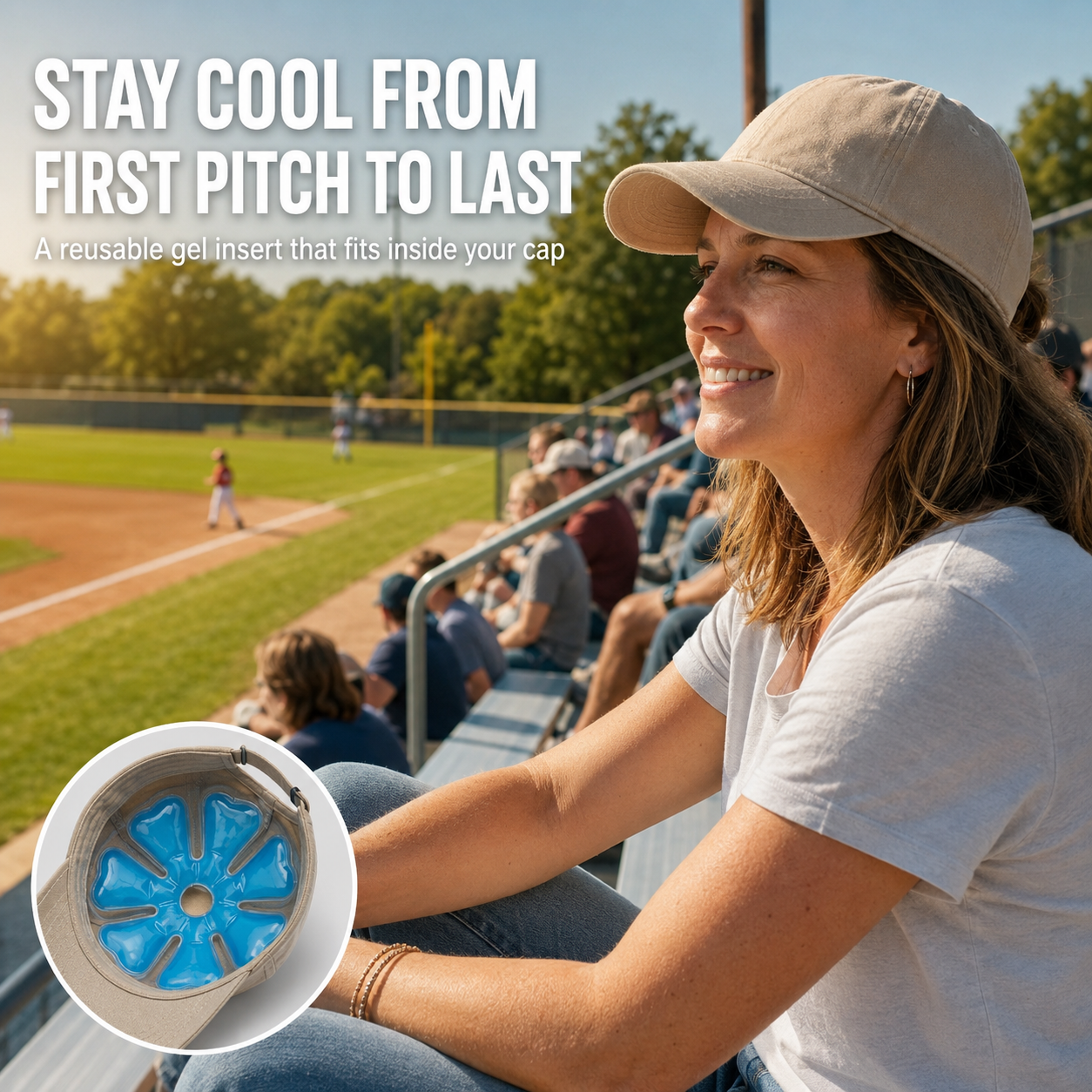 Summer Cooling Gel Hat Inserts, Reusable for Outdoor Construction Work