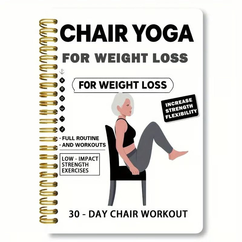 🔥30-Day Chair Yoga Weight Loss Spiral Notebook & Exercise Guide