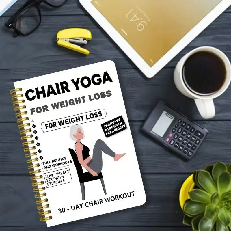 🔥30-Day Chair Yoga Weight Loss Spiral Notebook & Exercise Guide