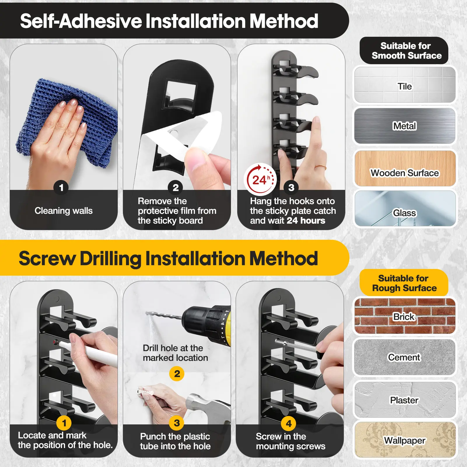🧢Wall-mounted hat rack – each rack can hold 10 hats🧢