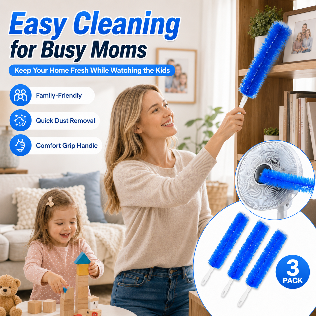 Bendable Microfiber Head,Reusable Dust Remover
